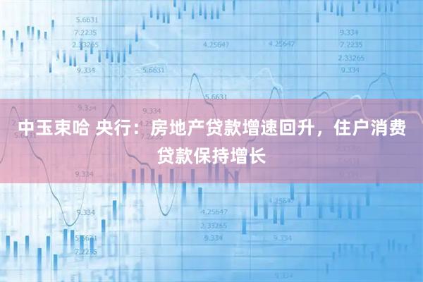中玉束哈 央行：房地产贷款增速回升，住户消费贷款保持增长